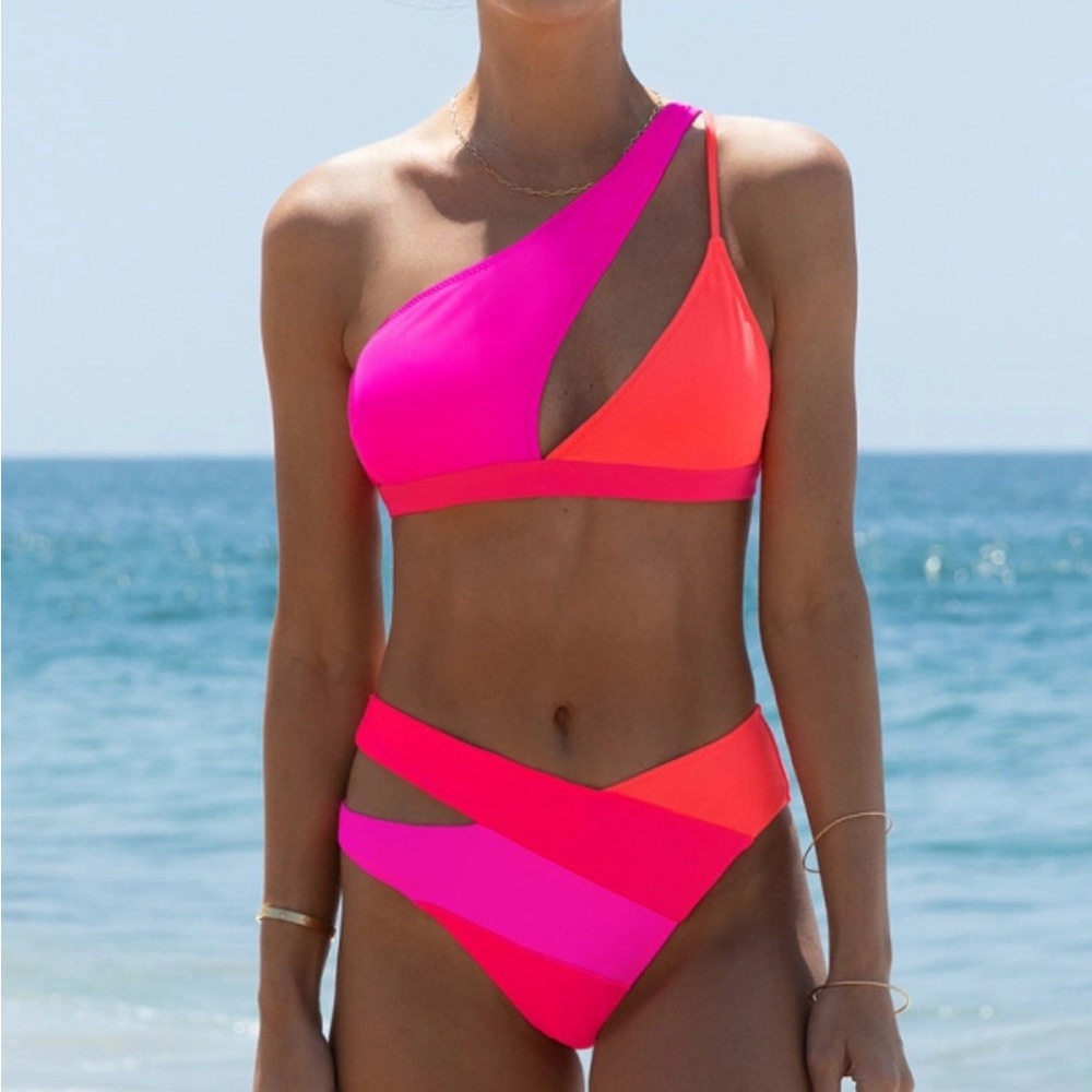 Hot pink swimsuit